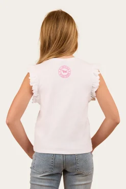 Milana Girls Rib Top - White