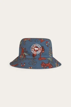 Mini Cowboy Kids Reversible Bucket Hat - Yale Blue