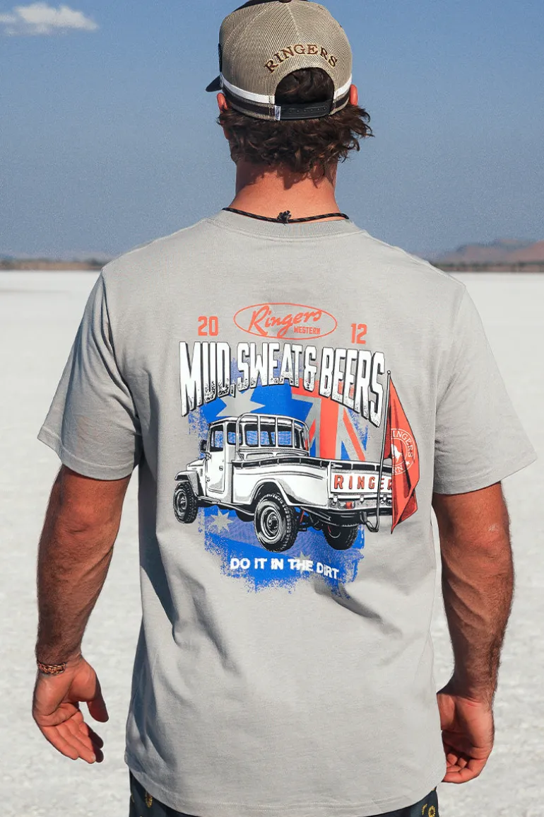 Mud Sweat Beers Mens Loose Fit T-Shirt - Cement