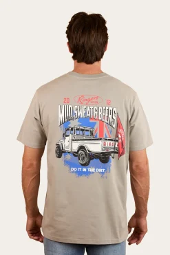 Mud Sweat Beers Mens Loose Fit T-Shirt - Cement