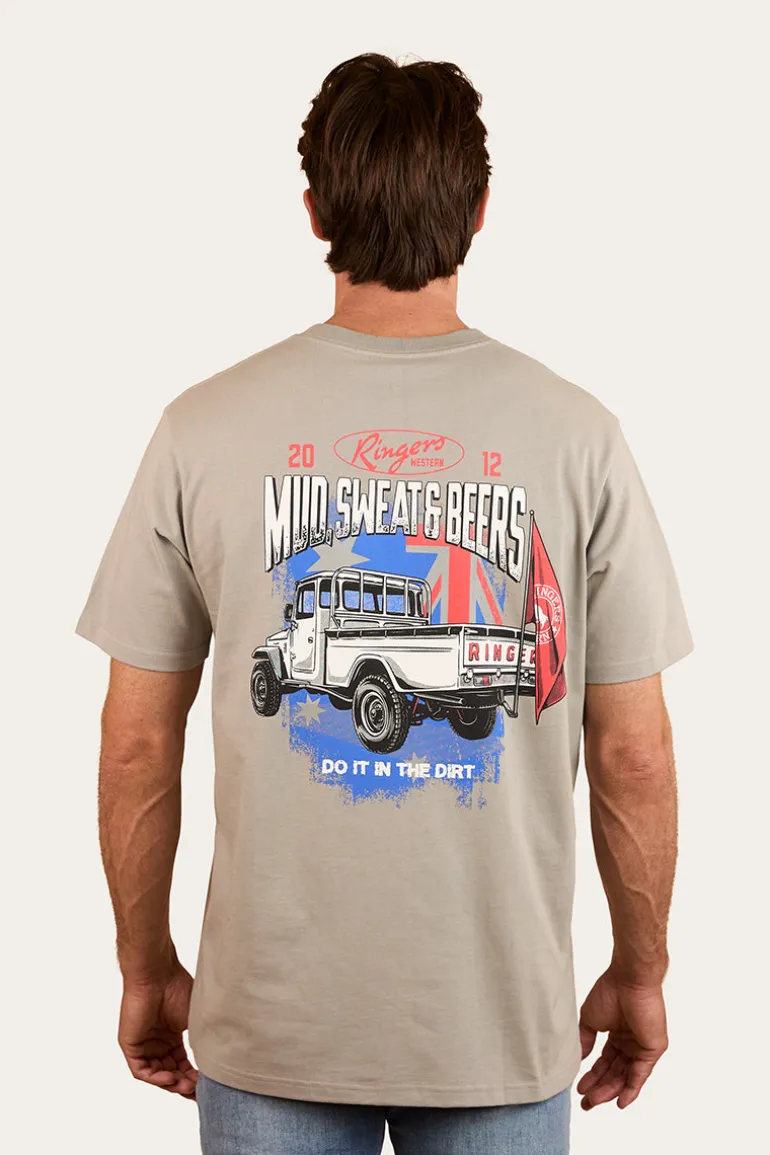 Mud Sweat Beers Mens Loose Fit T-Shirt - Cement
