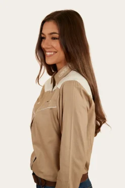 Musgraves Womens Western Shirt - Dark Sand/Off White