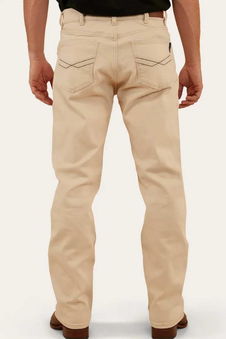 Muster Mens Slim Straight Fit Jeans - Dark Sand