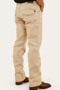 Muster Mens Slim Straight Fit Jeans - Dark Sand