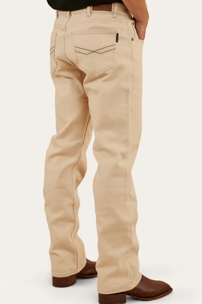 Muster Mens Slim Straight Fit Jeans - Dark Sand