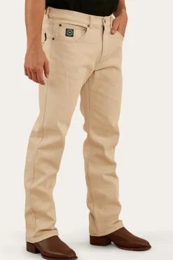 Muster Mens Slim Straight Fit Jeans - Dark Sand