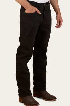 Muster Mens Slim Straight Fit Jeans - Black
