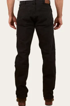 Muster Mens Slim Straight Fit Jeans - Black