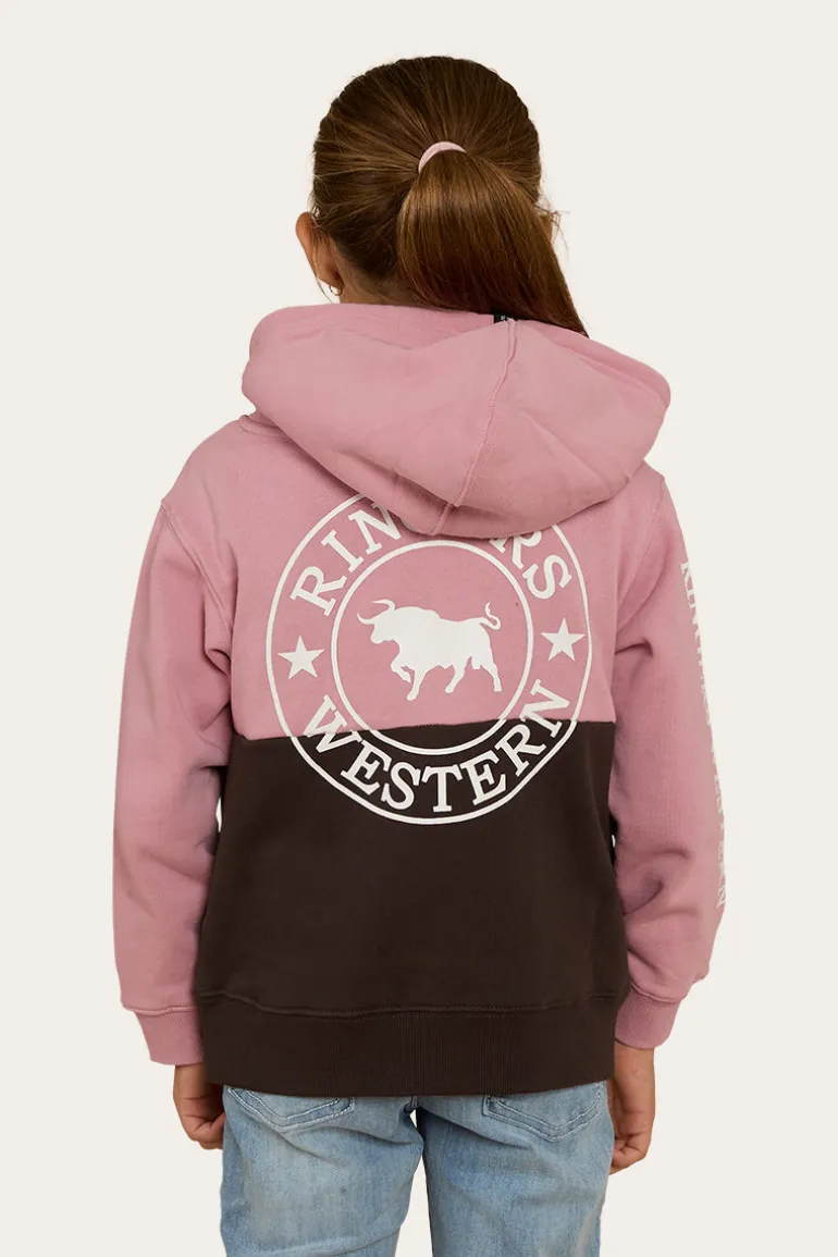 Oakey Kids Hoodie - Rosey/Charcoal