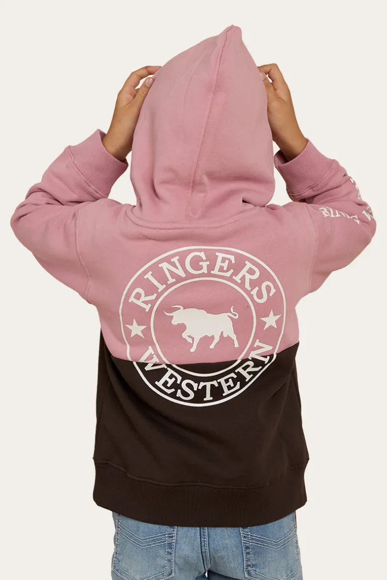 Oakey Kids Hoodie - Rosey/Charcoal