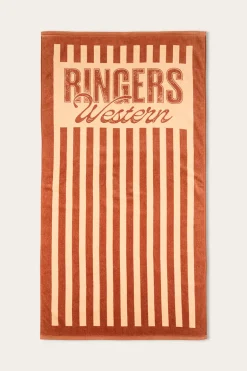 Oceanic Striped Cotton Towel - Tan