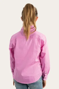Ord River Kids Half Button Work Shirt - Pastel Pink