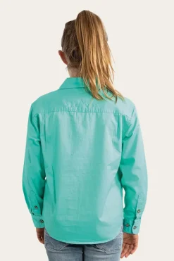 Ord River Kids Half Button Work Shirt - Mint