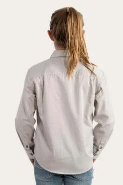 Ord River Kids Half Button Work Shirt - Beige
