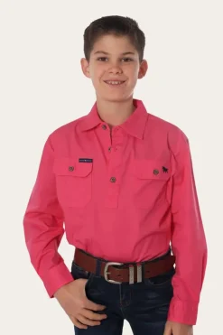 Ord River Kids Half Button Work Shirt - Melon