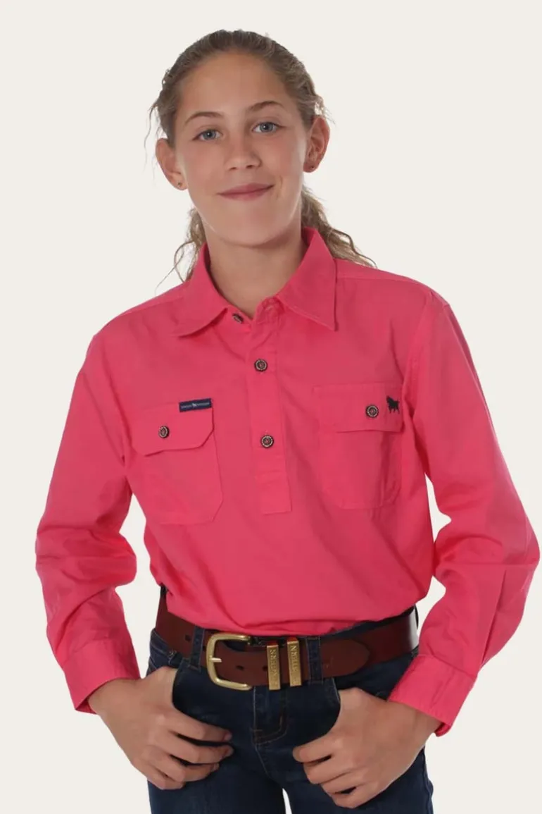 Ord River Kids Half Button Work Shirt - Melon