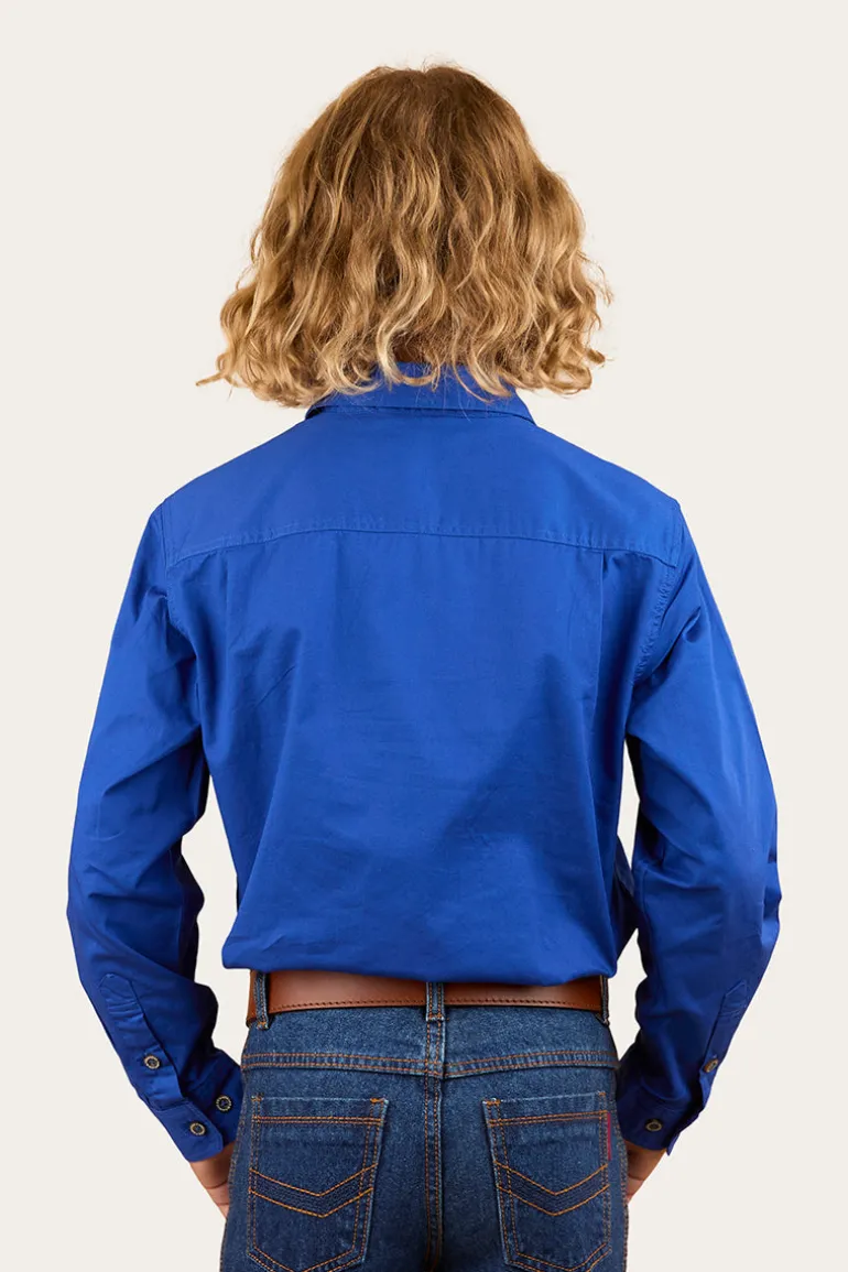 Ord River Kids Half Button Work Shirt - Royal Blue
