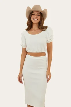 Paloma Womens Cropped Top - White