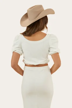 Paloma Womens Cropped Top - White