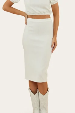 Paloma Womens Midi Skirt - White