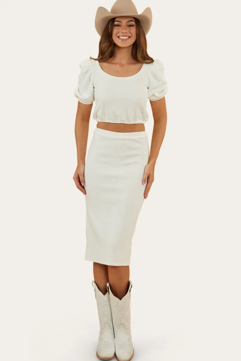 Paloma Womens Midi Skirt - White