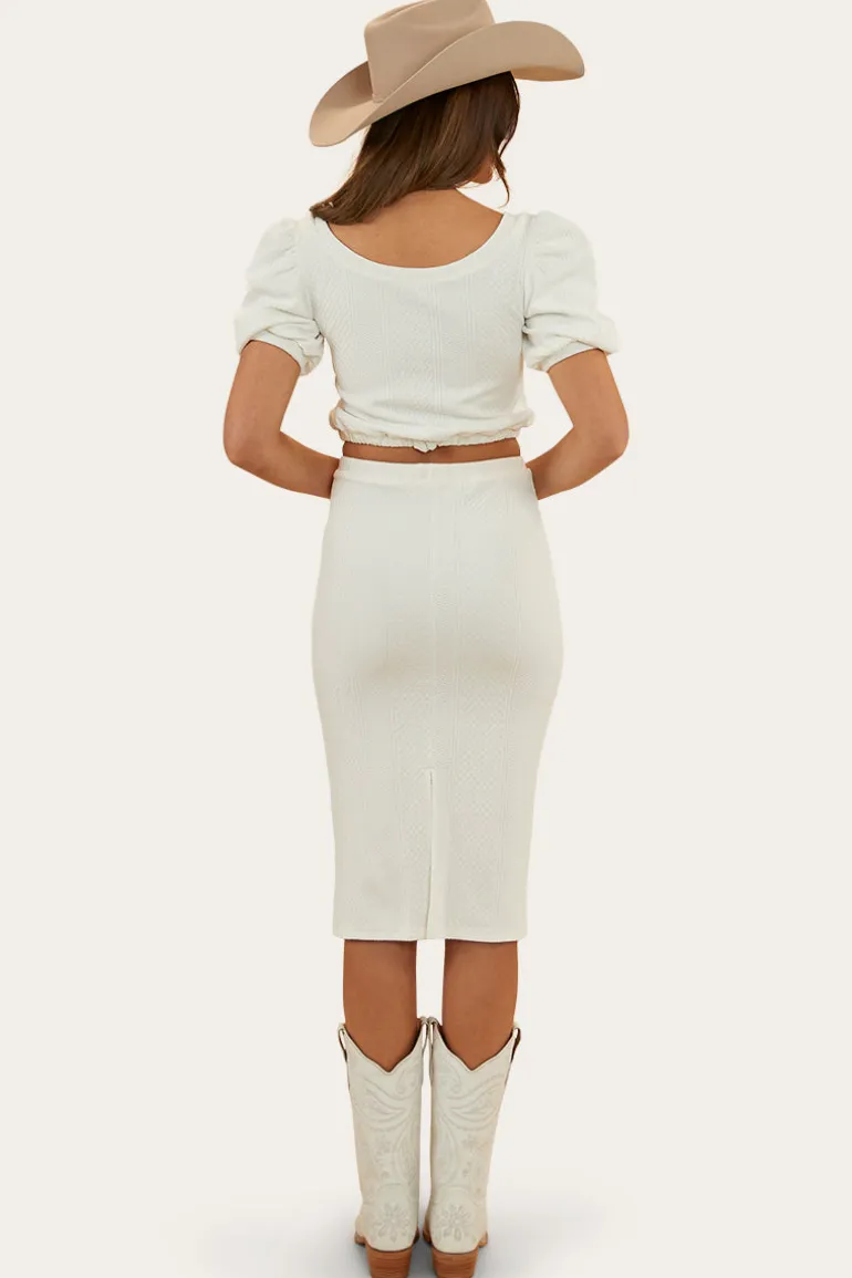Paloma Womens Midi Skirt - White