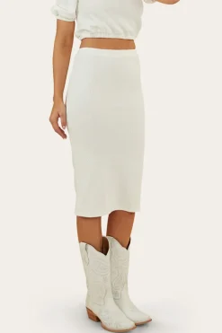 Paloma Womens Midi Skirt - White