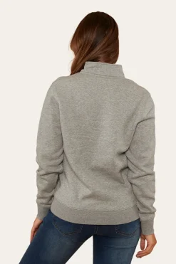 Peninsula Womens 1/4 Zip Crew - Grey Marle