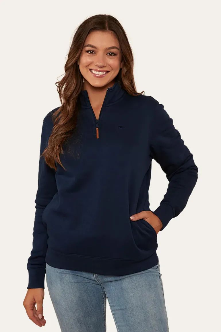 Peninsula Womens 1/4 Zip Crew - Navy