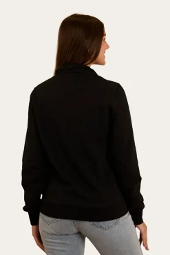 Peninsula Womens 1/4 Zip Crew - Black