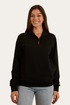Peninsula Womens 1/4 Zip Crew - Black