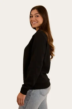 Peninsula Womens 1/4 Zip Crew - Black