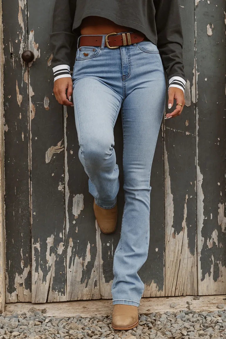 Penny Rodeo Womens High Rise Bootleg Jean - Vintage Light Blue