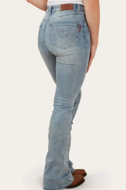 Penny Rodeo Womens High-Rise Bootleg Jeans - Light Blue