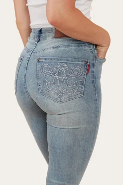 Penny Rodeo Womens High-Rise Bootleg Jeans - Light Blue