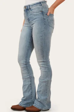 Penny Rodeo Womens High-Rise Bootleg Jeans - Light Blue