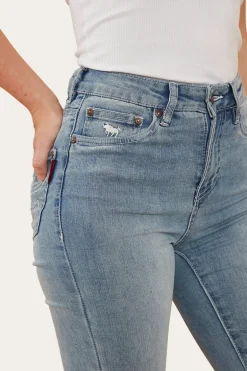 Penny Rodeo Womens High-Rise Bootleg Jeans - Light Blue