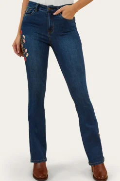 Penny Rodeo Womens High-Rise Bootleg Jeans - Classic Blue