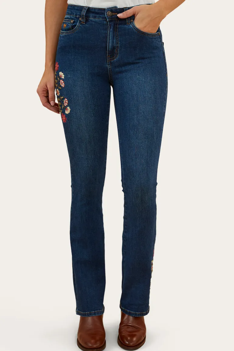 Penny Rodeo Womens High-Rise Bootleg Jeans - Classic Blue