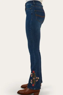 Penny Rodeo Womens High-Rise Bootleg Jeans - Classic Blue