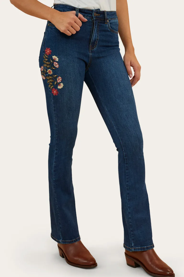 Penny Rodeo Womens High-Rise Bootleg Jeans - Classic Blue