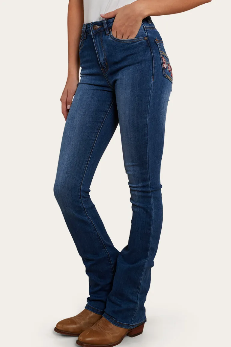Penny Rodeo Womens High-Rise Bootleg Jeans - Vintage Blue Wash