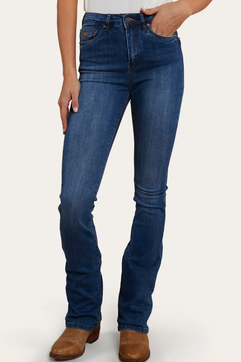 Penny Rodeo Womens High-Rise Bootleg Jeans - Vintage Blue Wash