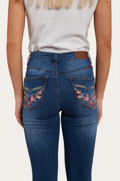 Penny Rodeo Womens High-Rise Bootleg Jeans - Vintage Blue Wash