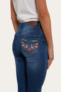Penny Rodeo Womens High-Rise Bootleg Jeans - Vintage Blue Wash