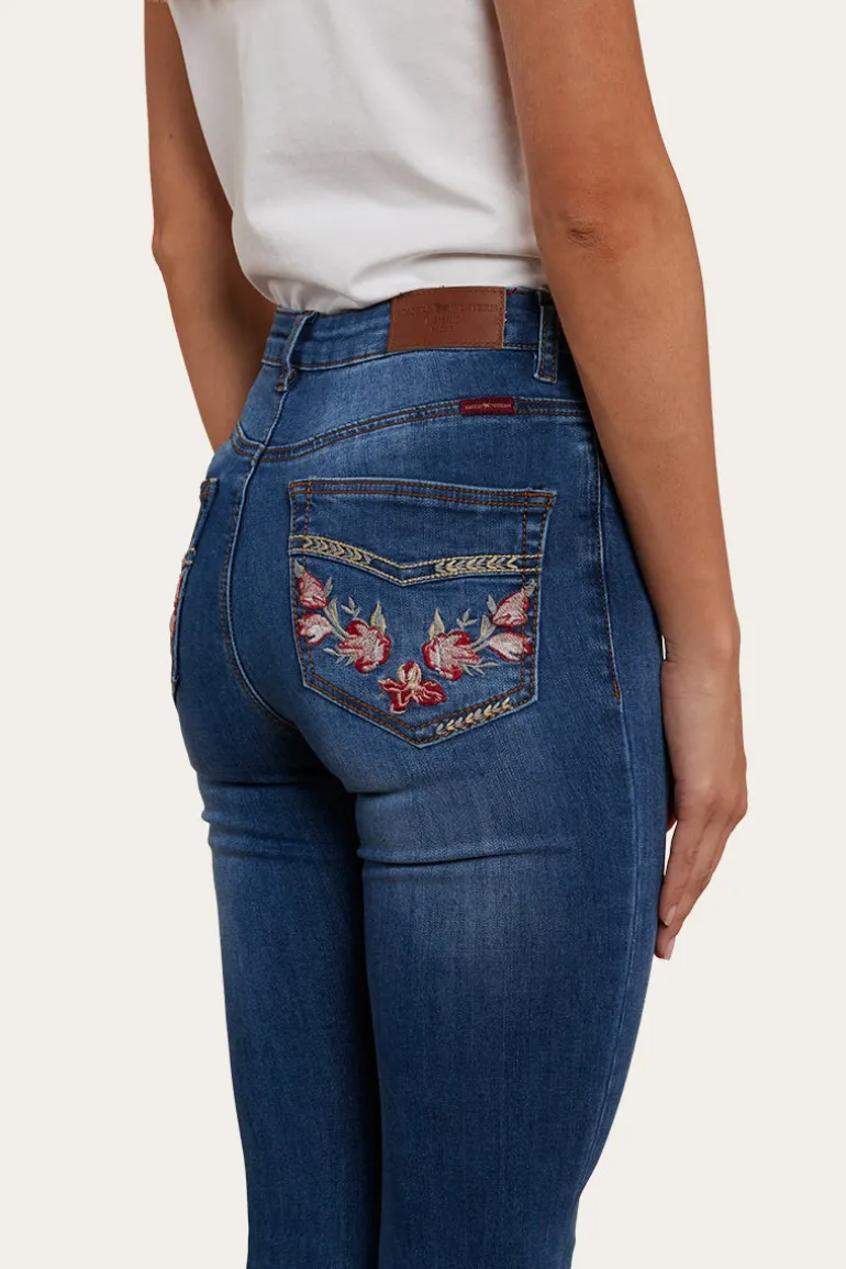 Penny Rodeo Womens High-Rise Bootleg Jeans - Vintage Blue Wash