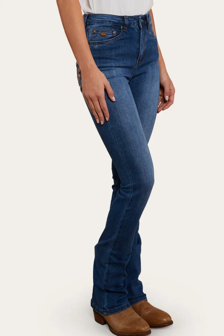 Penny Rodeo Womens High-Rise Bootleg Jeans - Vintage Blue Wash