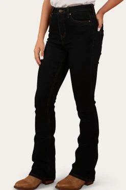 Penny Womens High-Rise Bootleg Jeans - Dark Blue