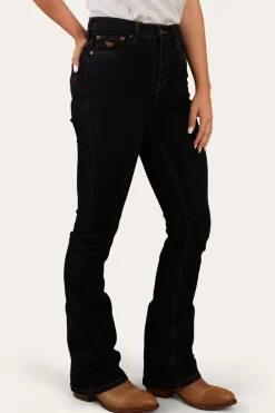 Penny Womens High-Rise Bootleg Jeans - Dark Blue