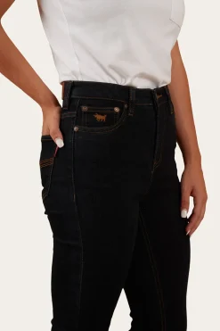 Penny Womens High-Rise Bootleg Jeans - Dark Blue